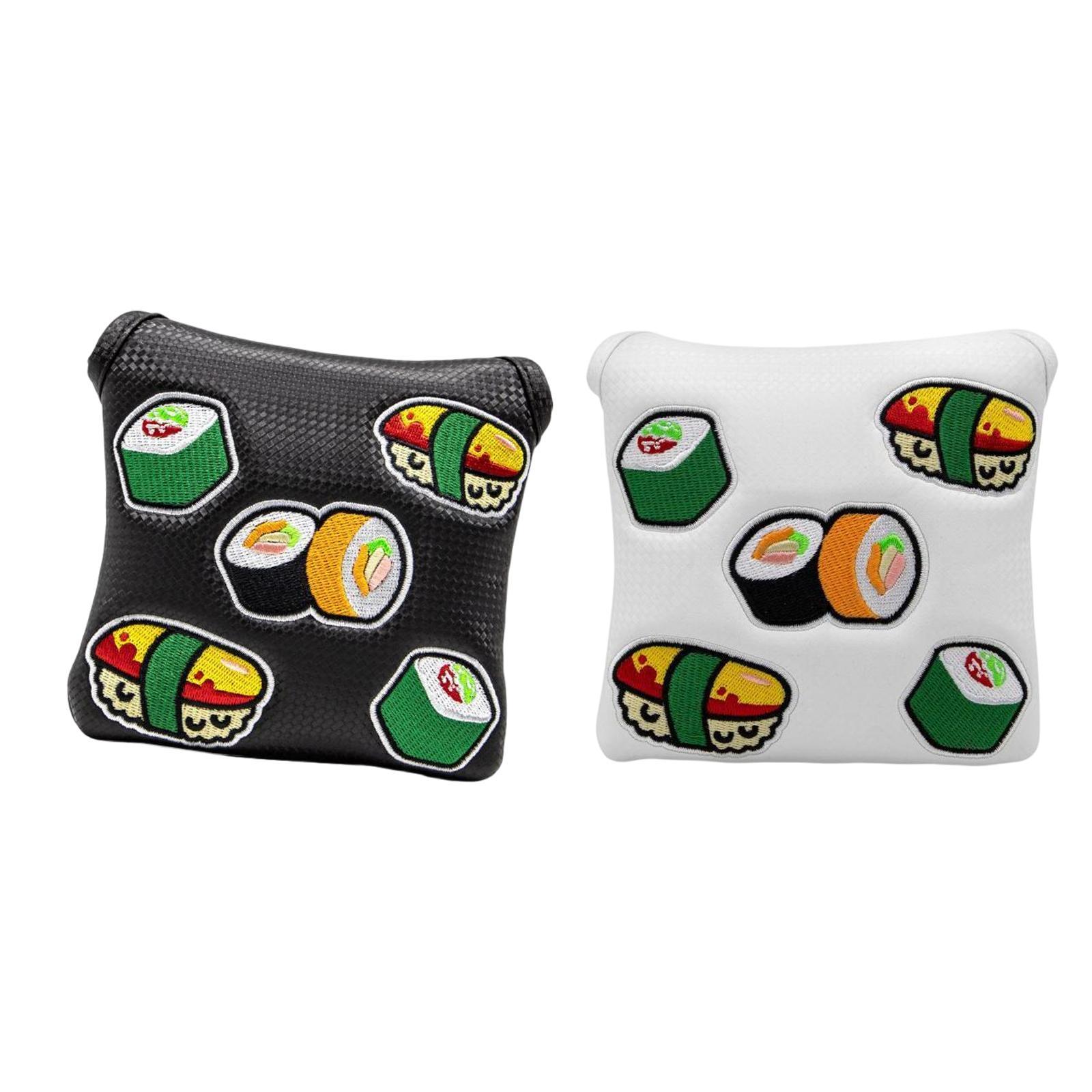 2 PU Leather Golf Putter Head Cover, Durable, Non-Slip,  Closure,
