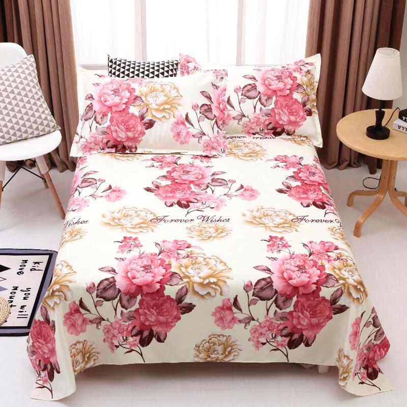 2021 Bedsheet Hoa Nhiều Màu Sắc Nữ Hoàng Vương Kích Thước Với 2 Vỏ Gối 100% Cotton Nguyên Chất Đôi Giường Mềm Mại Phong Cách Mới