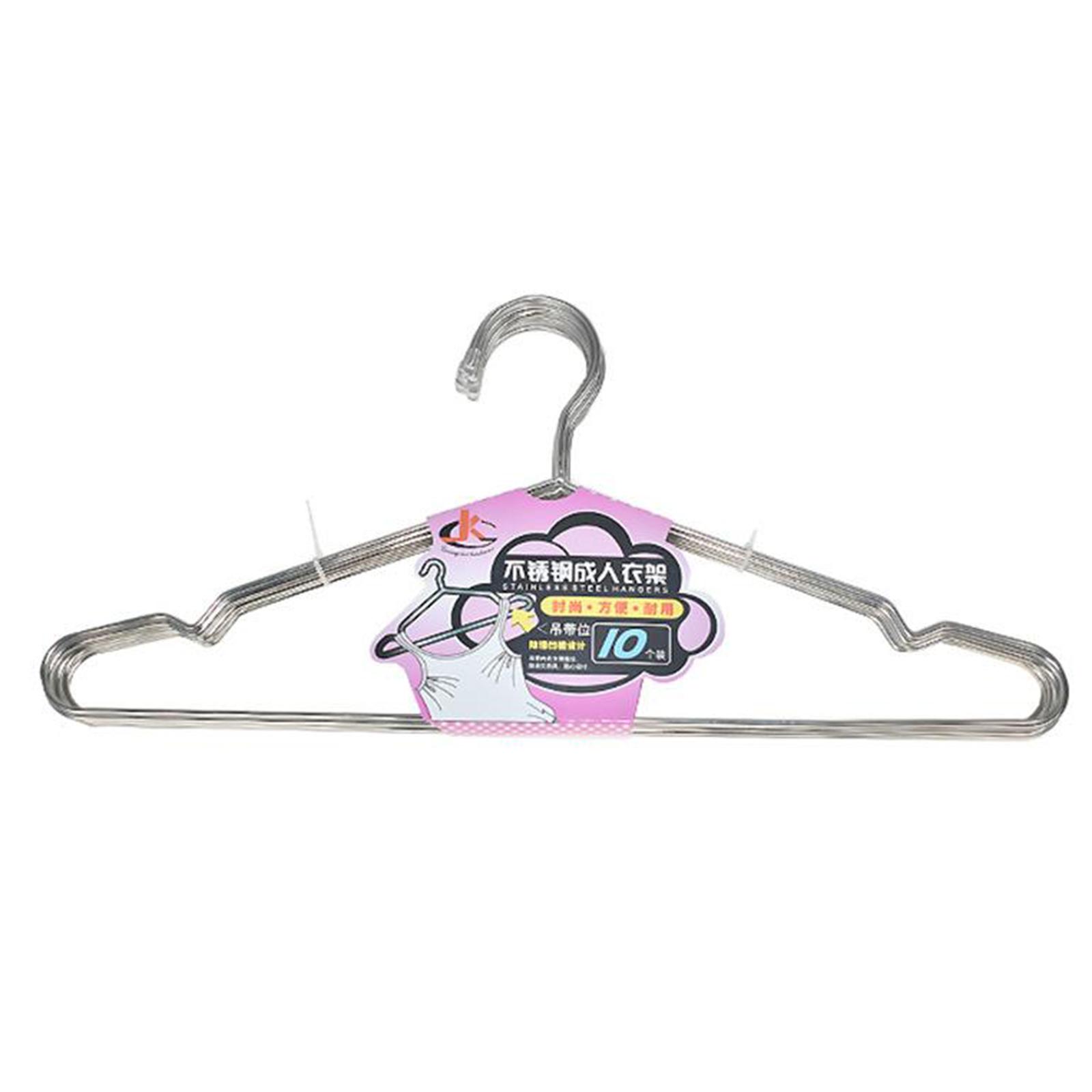 10x Anti-slip Stainless Steel Clothes Hangers Coat Clothes Hanger Rack