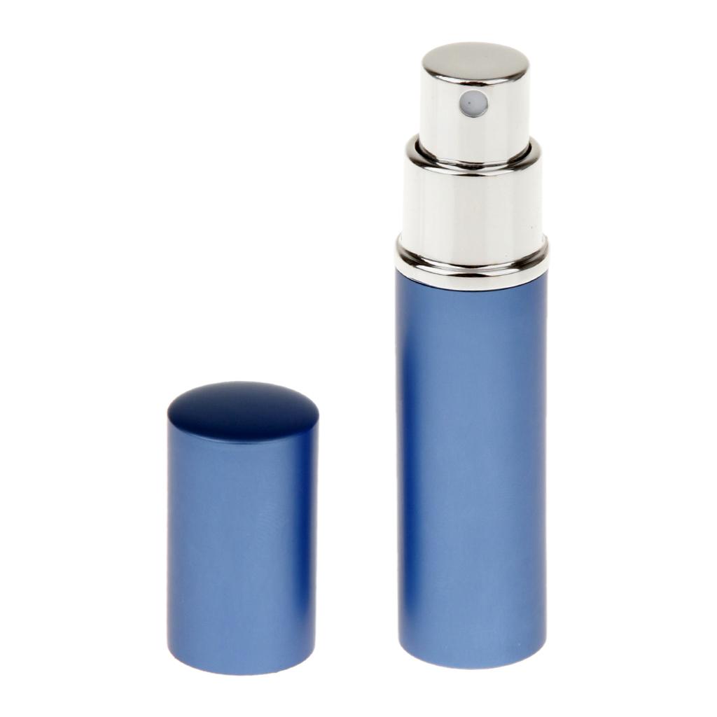 2pcs Portable Perfume Aromatherapy Container Leaking Proof Atomizer Empty Refillable Mist Spray Bottles - Silver and Blue