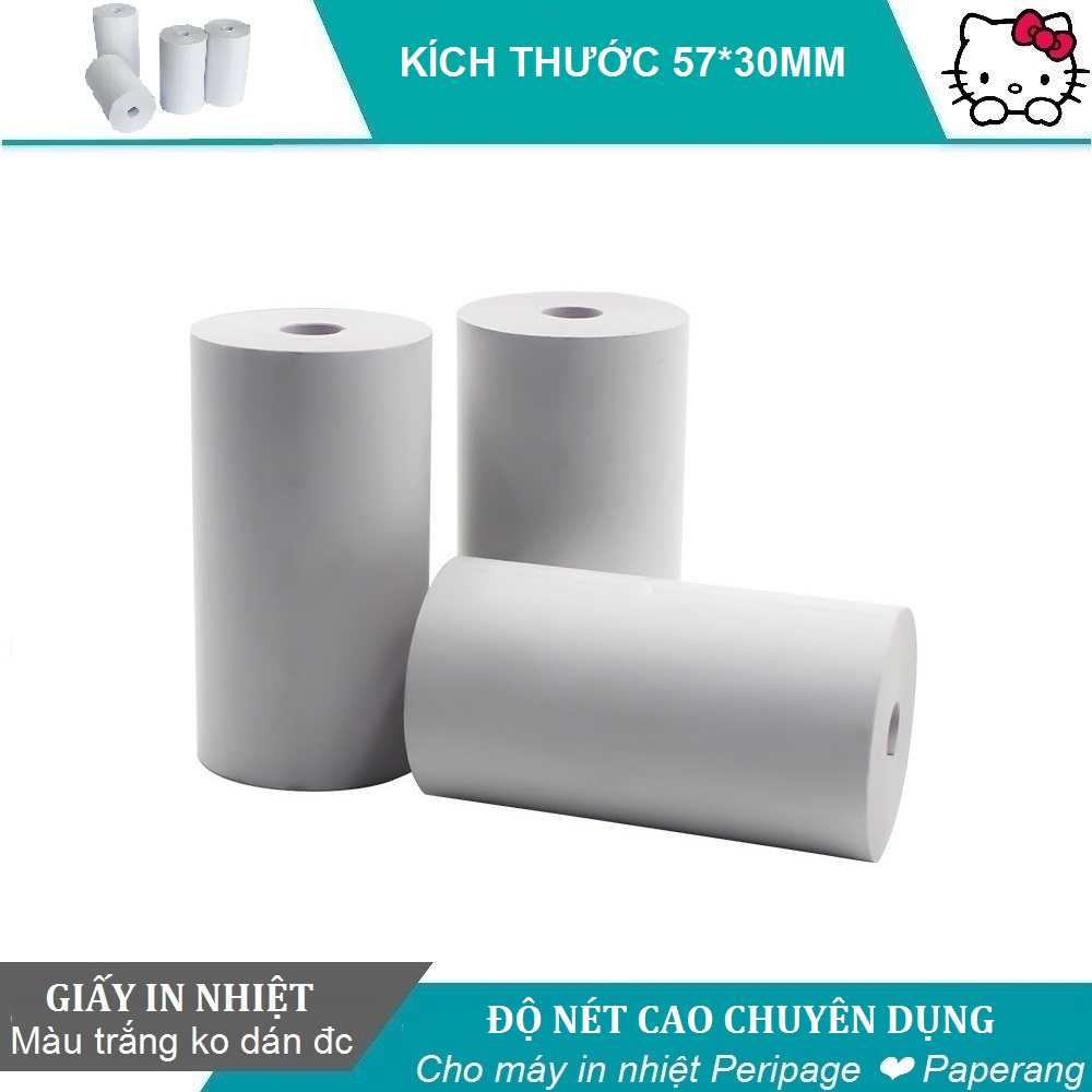 Giấy in nhiệt K57-30mm mini  không lõi  cho máy in bỏ túi