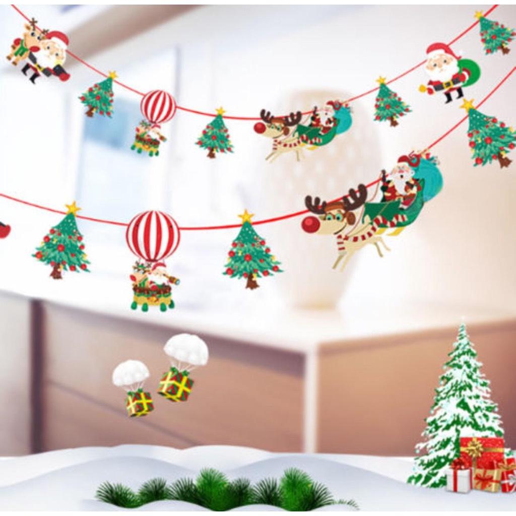 DÂY CỜ GIẤY TREO CHỮ MERRY CHRISTMAS DÀI 2m5 PHỤ KIỆN TREO TRANG TRÍ NOEL NGÀY LỄ GIÁNG SINH