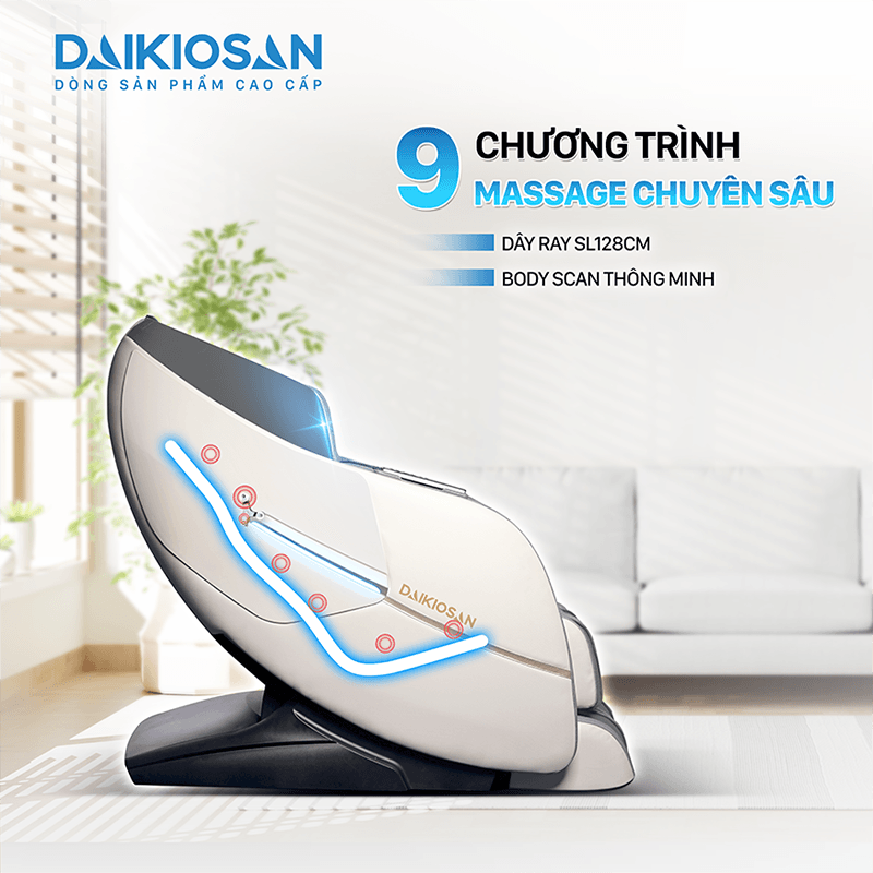 Ghế Massage Toàn Thân Daikiosan DKGM-20005 Chế Độ Không Trọng Lực, Công Nghệ AI, Scan Cơ Thể, 3D Massage