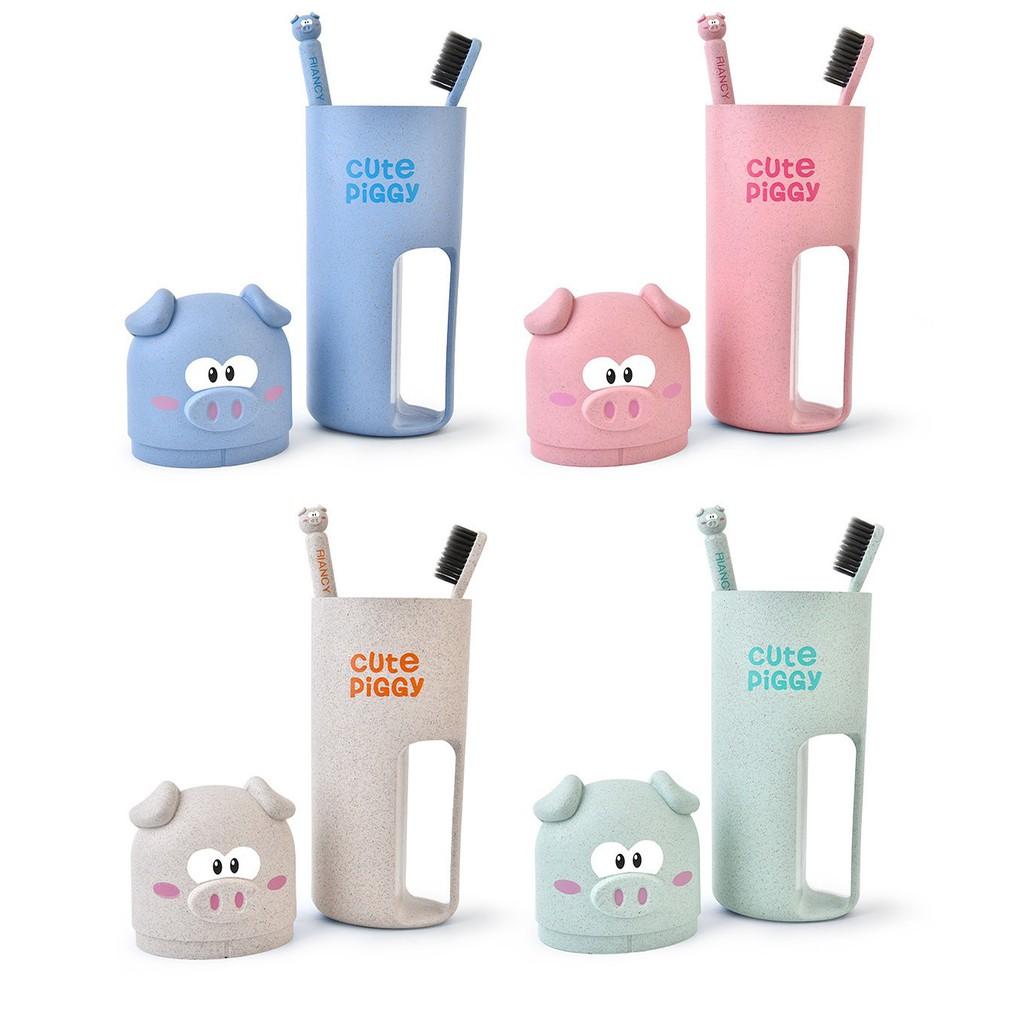 Hộp Đựng Bàn Chải Hình Heo Lúa Mạch Cute Piggy