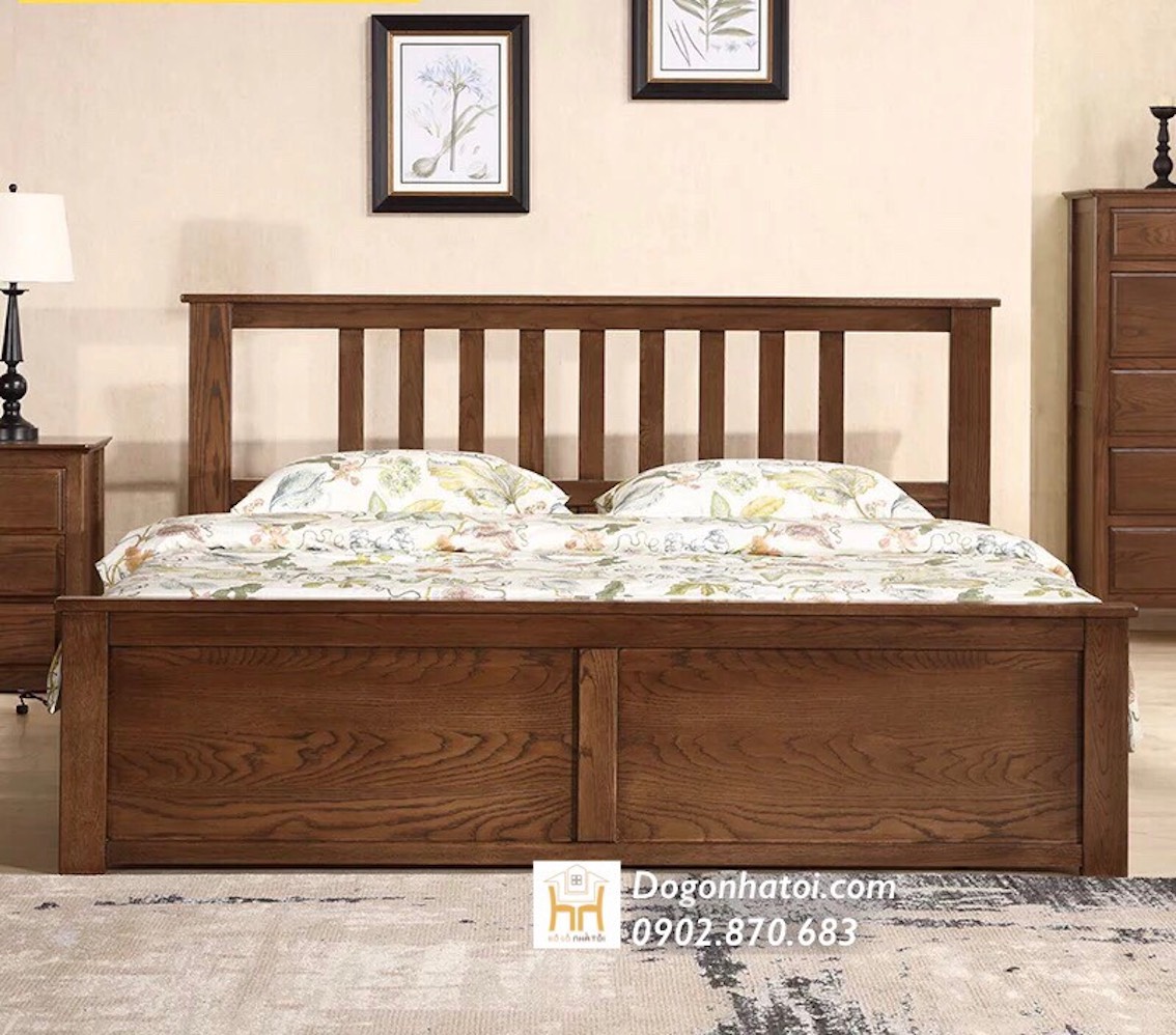 Giường Ngủ Gỗ Sồi Đơn Giản Tinh Tế GN-514 - Đồ Gỗ Nhà Tôi