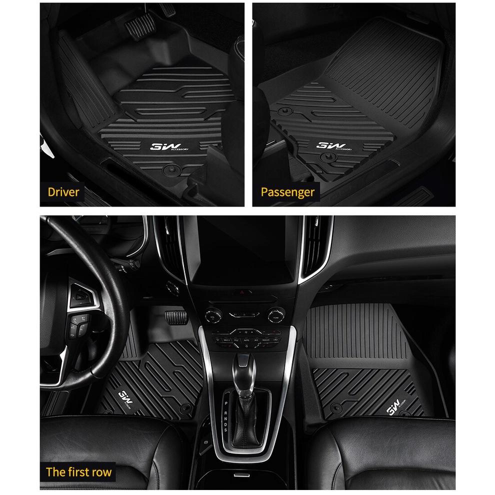 Thảm lót sàn xe ô tô Ford Explorer 2020 - đến nay Nhãn hiệu Macsim 3W chất liệu nhựa TPE đúc khuôn cao cấp - màu đen