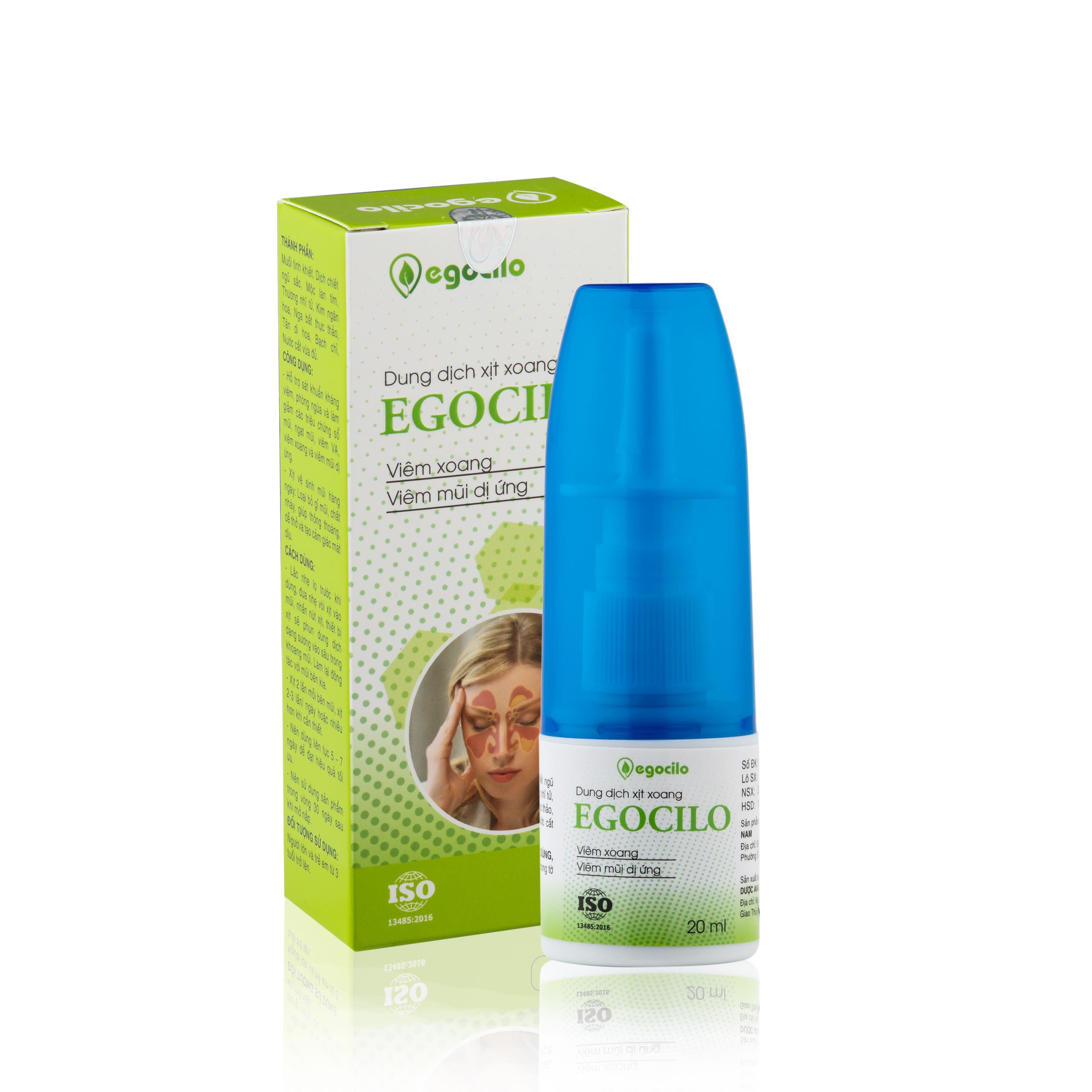 Dung dịch xịt xoang Egocilo (lọ 20ml) Hỗ trợ sát khuẩn kháng viêm, phòng ngừa và làm giảm các triệu chứng sổ mũi, ngạt mũi, viêm VA, viêm xoang và viêm mũi dị ứng, Xịt vệ sinh mũi hàng ngày: Loại bỏ gỉ mũi, chất nhày, giúp thông thoáng, dễ thở và tạo cảm giác mát dịu - Hàng chính hãng 100%