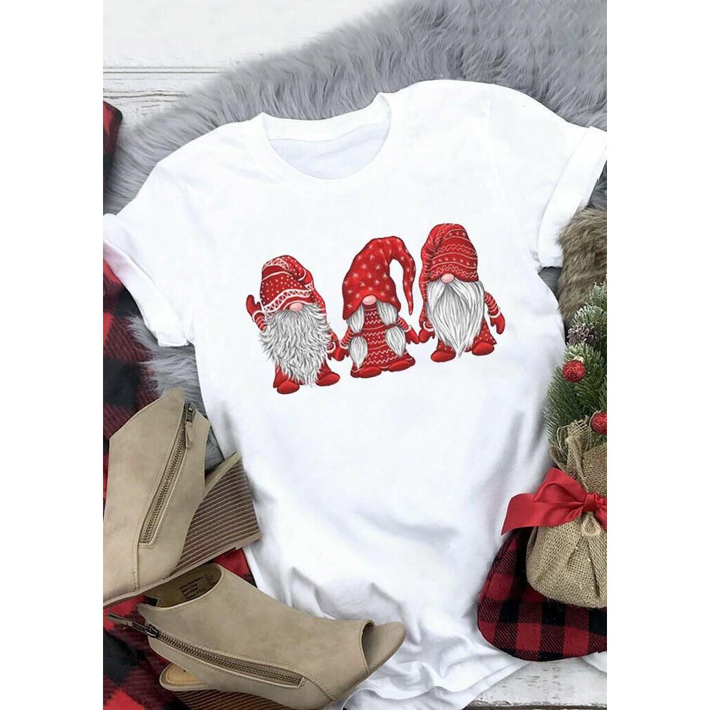 Áo thun nam nữ in hình giáng sinh vui vẻ from rộng cổ tròn cá tính- Quà tặng Noel