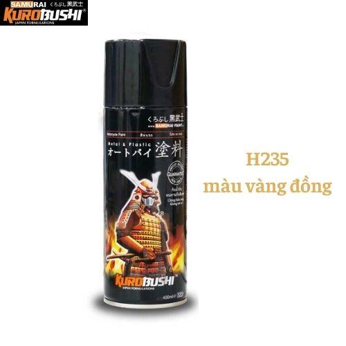 COMBO Sơn Samurai màu vàng đồng H235 gồm 4 chai đủ quy trình ( Lót - Nền 124 - Màu H235 - Bóng )