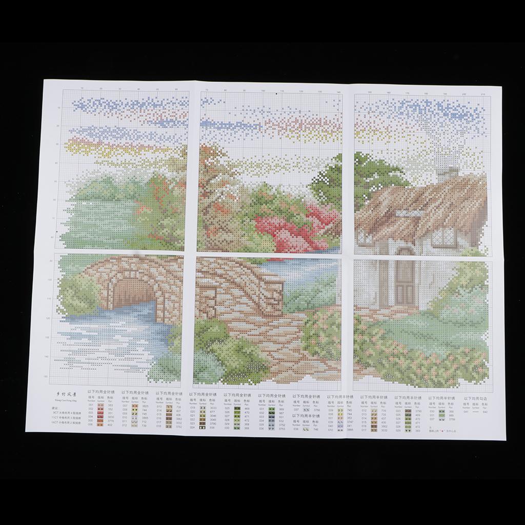 Country Scenes Pattern Stamped Cross Stitch Kit DIY Crafts Home Decor