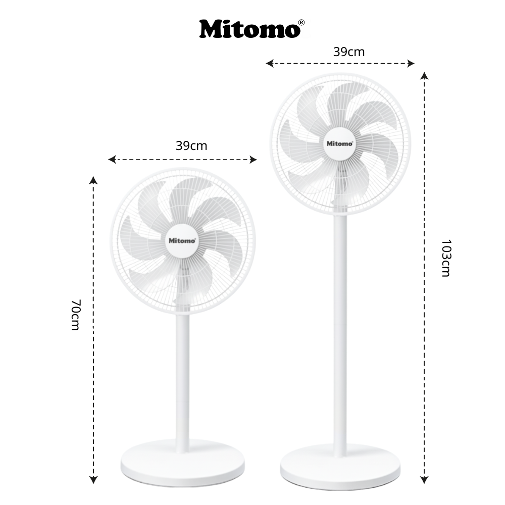 Quạt đứng cao cấp Mitomo FCE-60AE MAX – Điều khiển phím cơ, 3 tốc độ gió hàng chính hãng