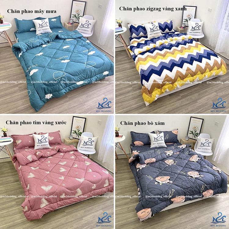 Chăn phao trần bông siêu nhẹ, mền cotton poly họa tiết đáng yêu kích thước 1m8x2m