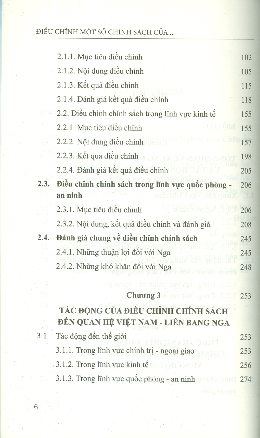 Điều Chỉnh Một Số Chính Sách Của Liên Bang Nga Từ Xung Đột Nga - Ukraine Và Tác Động Đến Quan Hệ Việt Nam - Liên Bang Nga (Sách Chuyên Khảo)