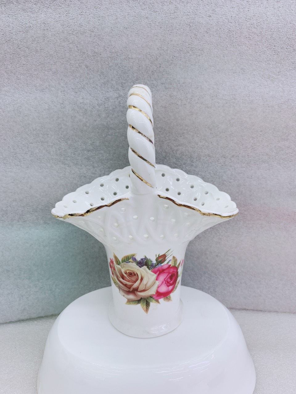 Giỏ sứ  cao cấp đựng thìa dĩa ăn hoa quả - ANTH621