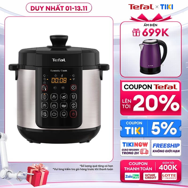 Nồi áp suất điện đa năng Tefal Speedy Cook 5L CY222D68 - Hàng chính hãng