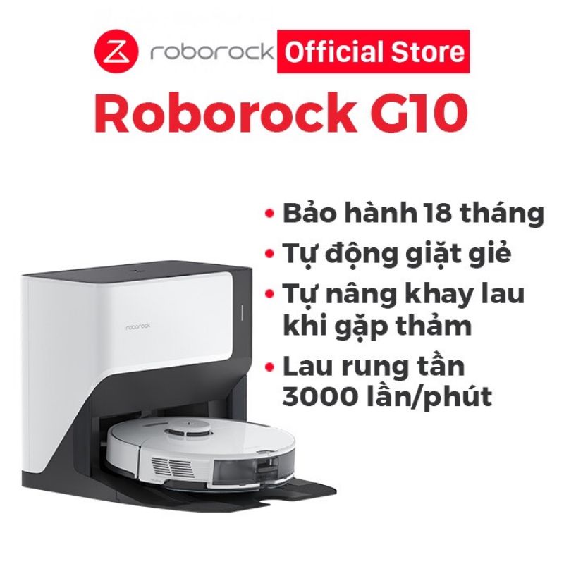 Hàng chính hãng - Robot hút bụi lau nhà Roborock G10 (BẢN QUỐC TẾ) - Tự động giặt giẻ, lau rung bằng sóng âm 3000 lần/phút