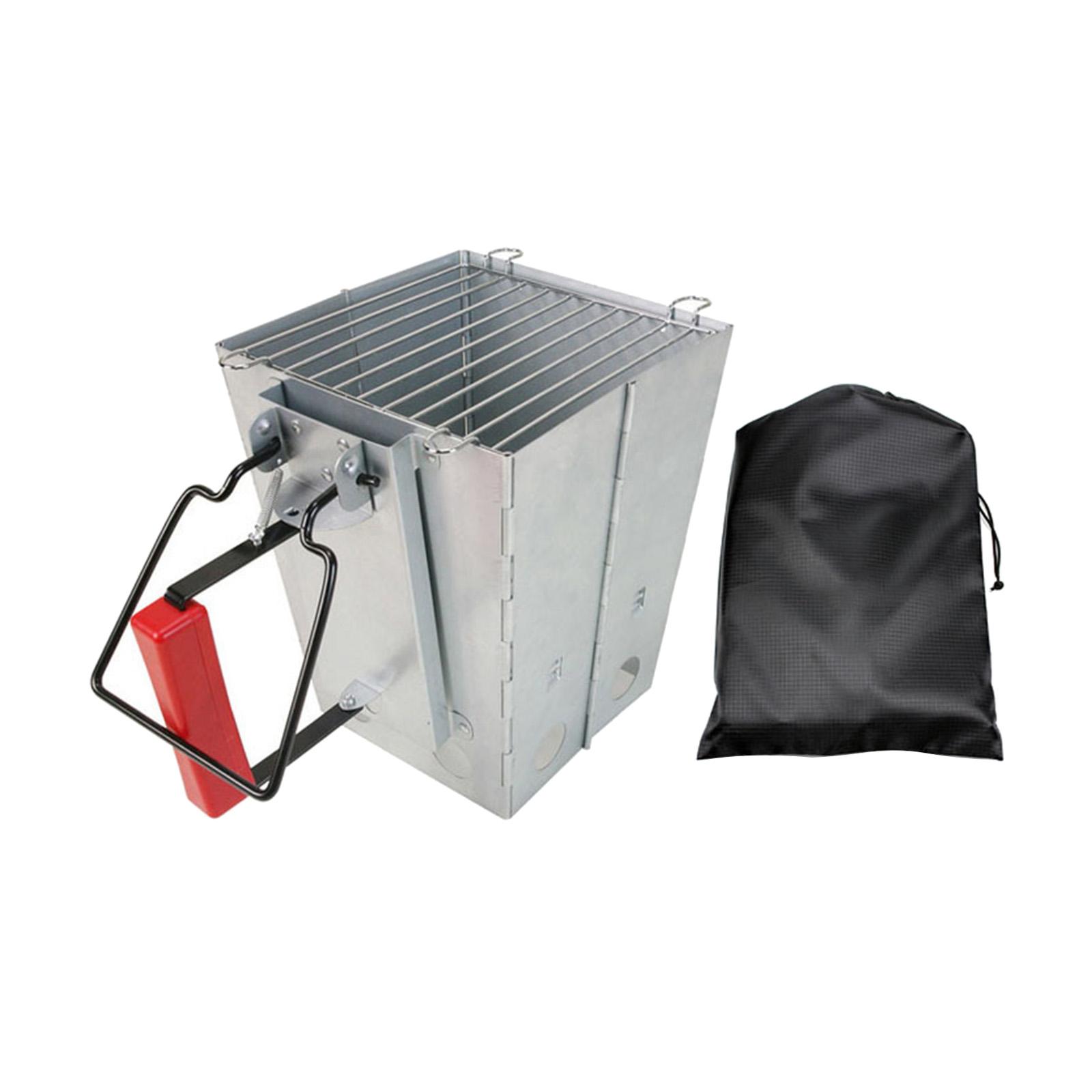 BBQ Charcoal Chimney Starter Camping Quick Grill Lighter Compact Foldable