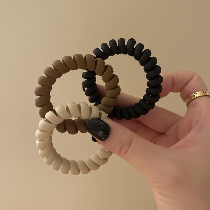 HỘP 6 DÂY CHUN BUỘC TÓC LÒ XO TONE MÀU VINTAGE SIÊU XINH CHO NỮ