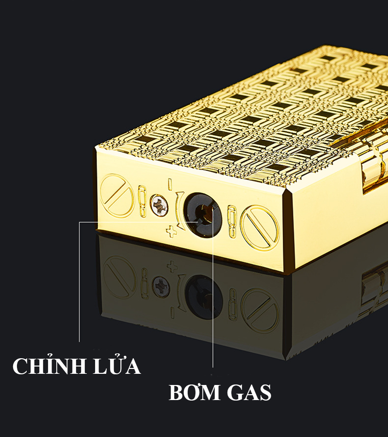 Bật Lửa Dupont 2 Chế Độ Lửa Vân Kim Cương - Xài Gas