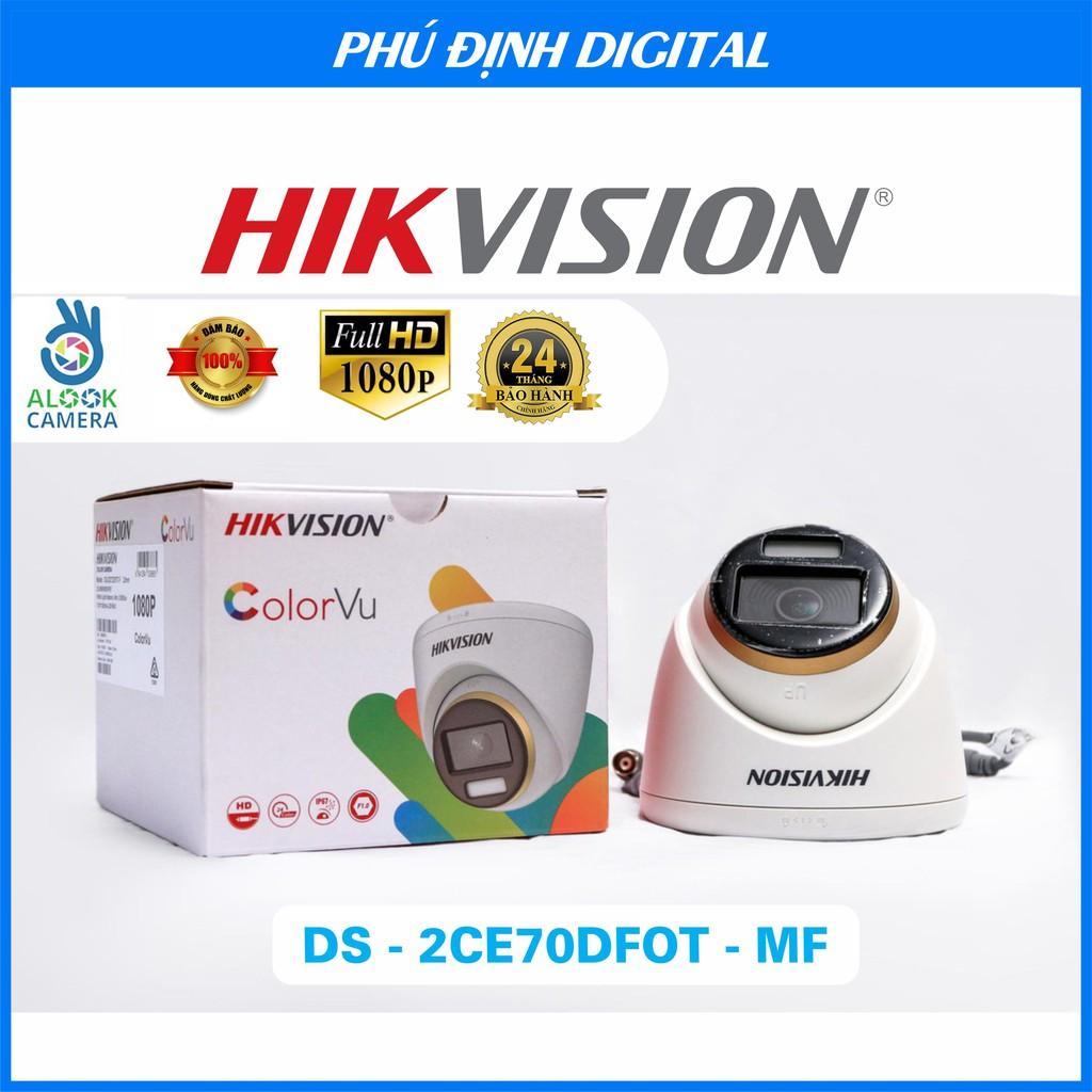 Camera HDTVI dome Hikvision FULL COLOR 2mp mã DS-2CE70DF0T-MF - Hàng Chính Hãng