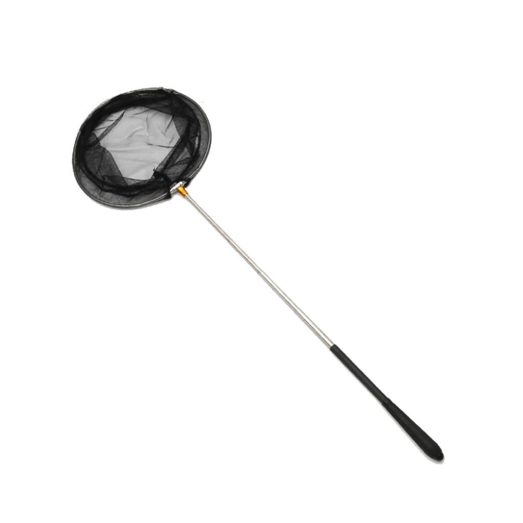 Folding Fishing Landing Net Retractable Telescoping Pole Net 1.7m Black