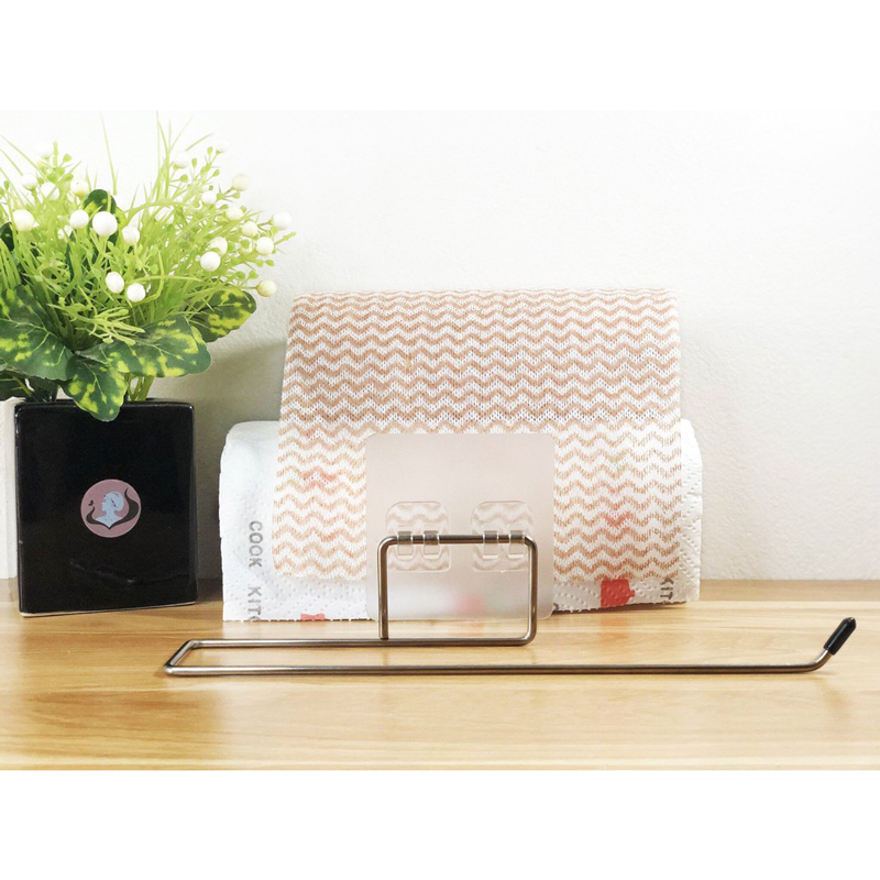 Móc Treo Cuộn Giấy Vệ Sinh, Khăn Lau Nhà Bếp Bằng Inox Dán Tường