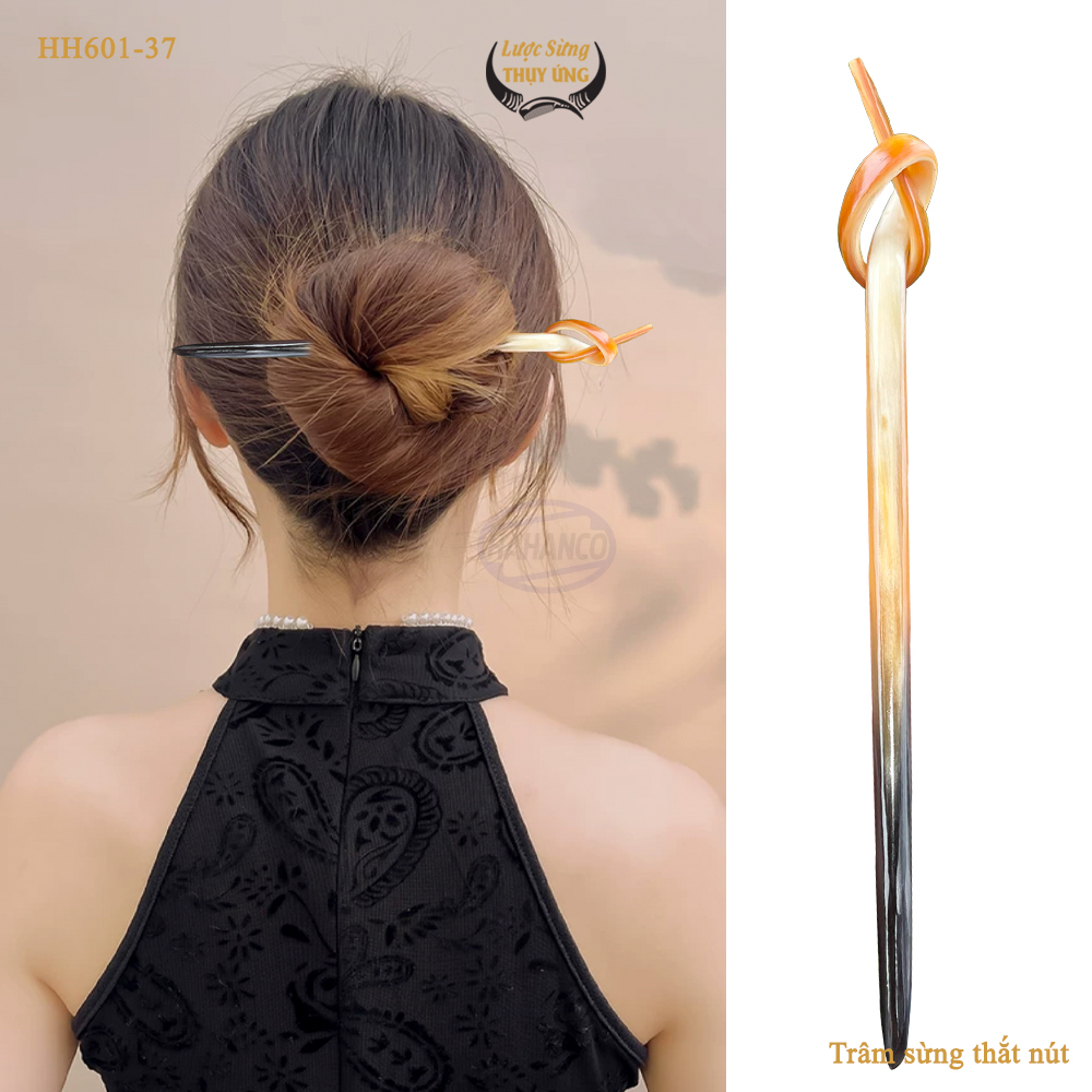 Trâm Cài Tóc Bằng Sừng Đầu Trâm Thắt Nút Kiểu Dáng Lạ Độc Đáo Tỉ Mỉ (HH601-37)