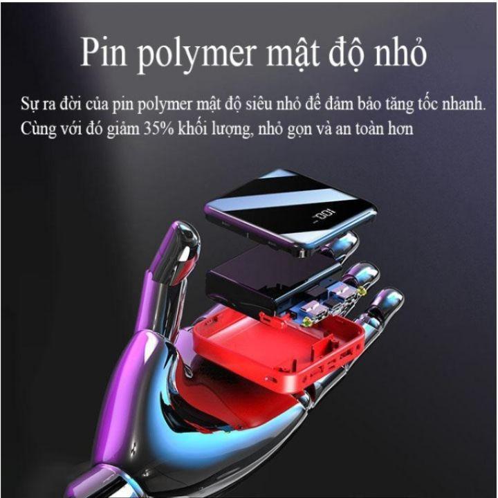 Pin sạc dự phòng mini 5000mAH bề mặt tráng gương đa màu sắc- bảo hành 6 tháng