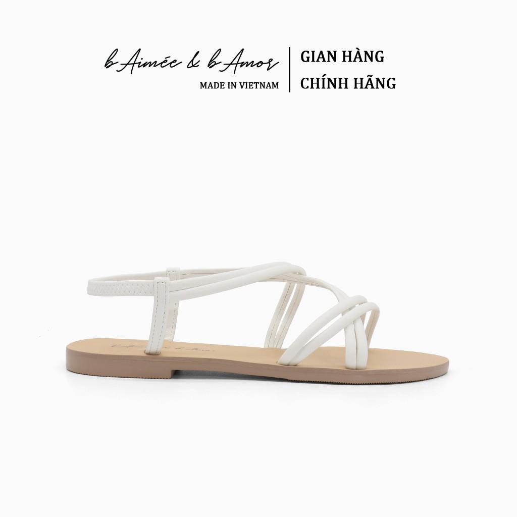 Dép sandal nữ đẹp thời trang đi biển quai dây mảnh đế bệt cao cấp chính hãng bAimée &amp; bAmor - MS1654