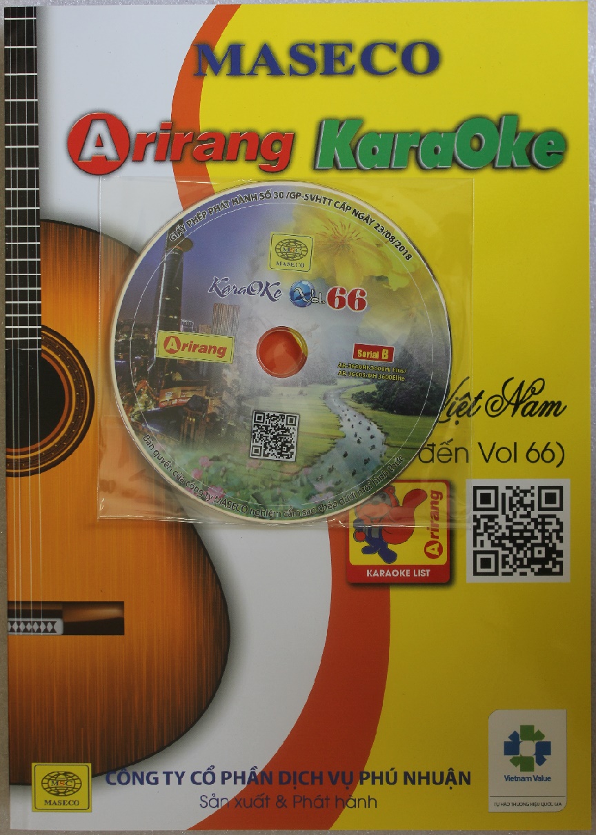 Đĩa Karaoke Arirang mới nhất Vol 66 (SERIAL B) + kèm album list nhạc -Hàng chính hãng