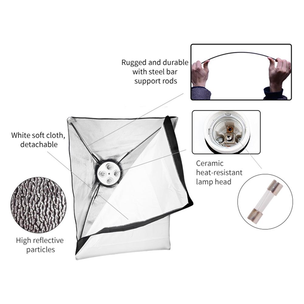 Chụp Ảnh 50X70CM 4 Đèn Softbox Bộ Hệ Thống Chiếu Sáng Liên Tục Hộp Mềm Phụ Kiện Studio Ảnh Thiết Bị