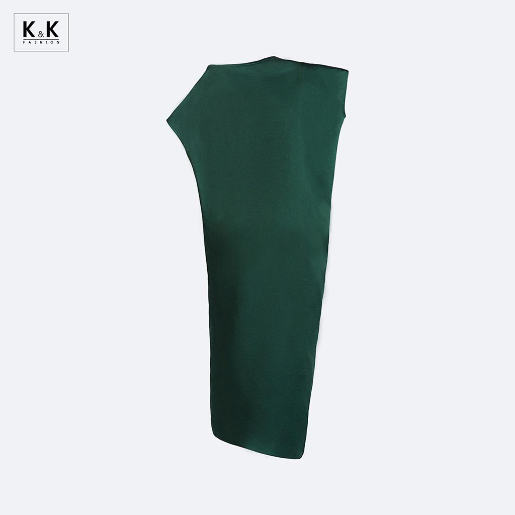 Đầm Suông Dáng Dài Cổ Lệch K&amp;K Fashion KK140-29 Chất Liệu Silk