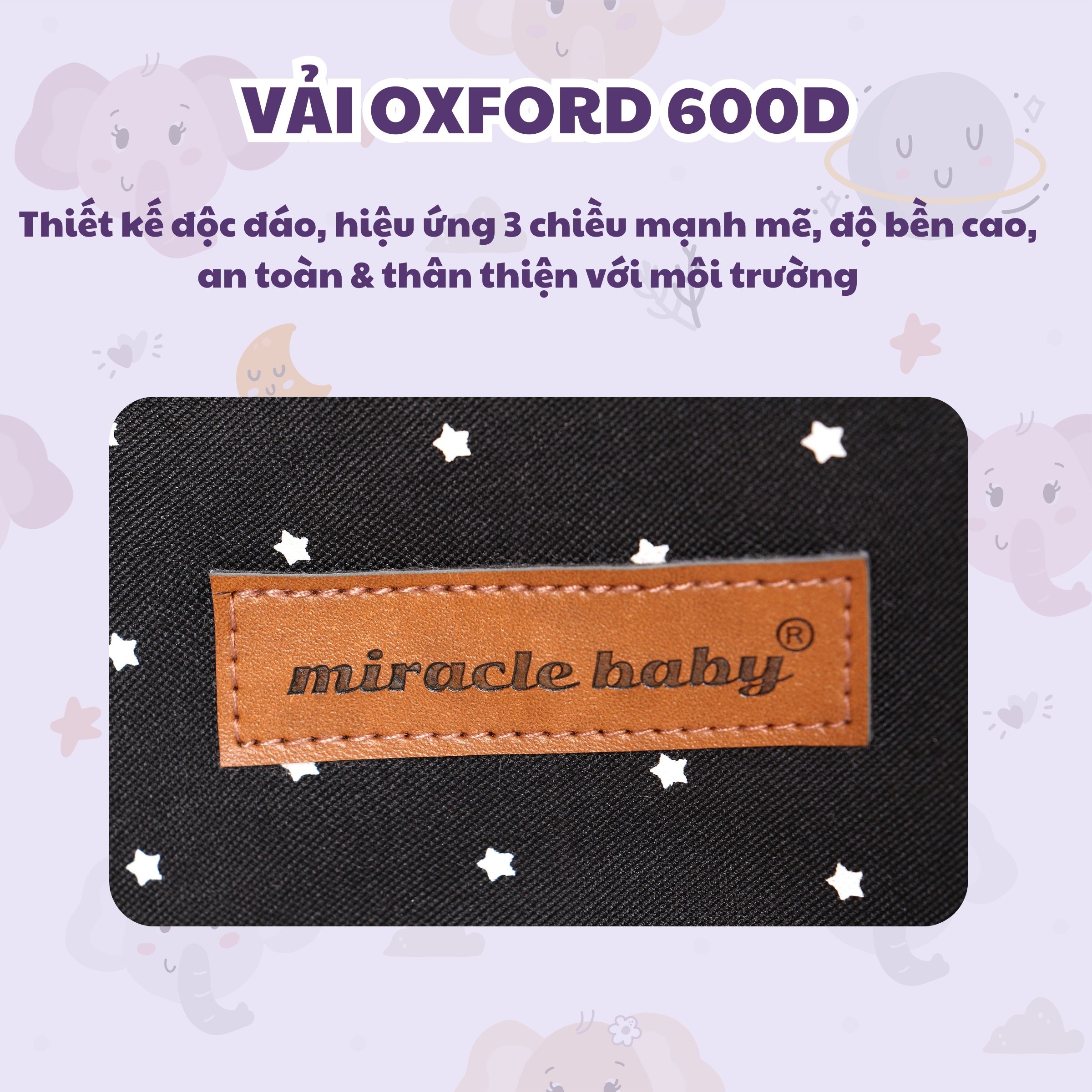 Túi treo xe đẩy/ túi đựng đồ Miracle Baby cho bé họa tiết ngôi sao đa di năng, tiện ích