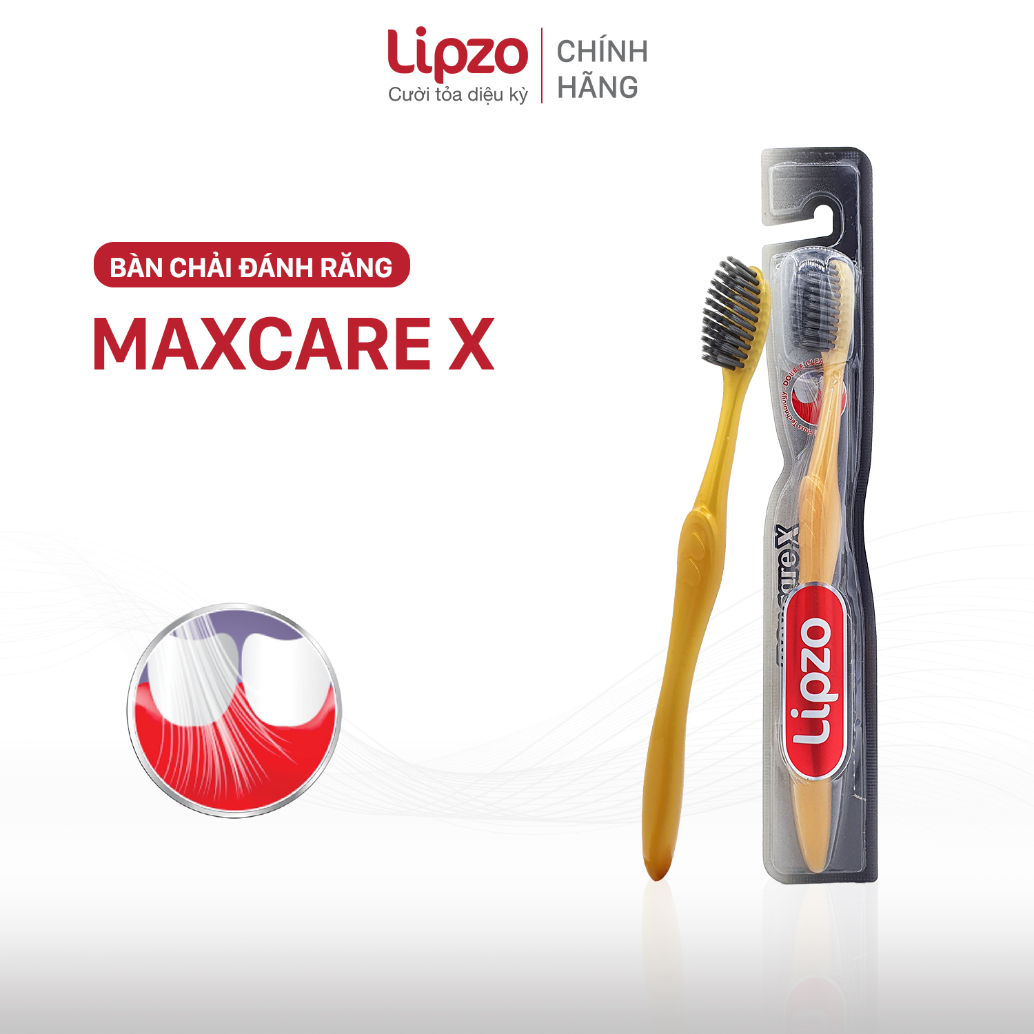 Bàn Chải Đánh Răng LIPZO Maxcare X Công Nghệ Lông Chỉ Tơ Nha Khoa Mảnh Kháng Khuẩn Siêu Bền