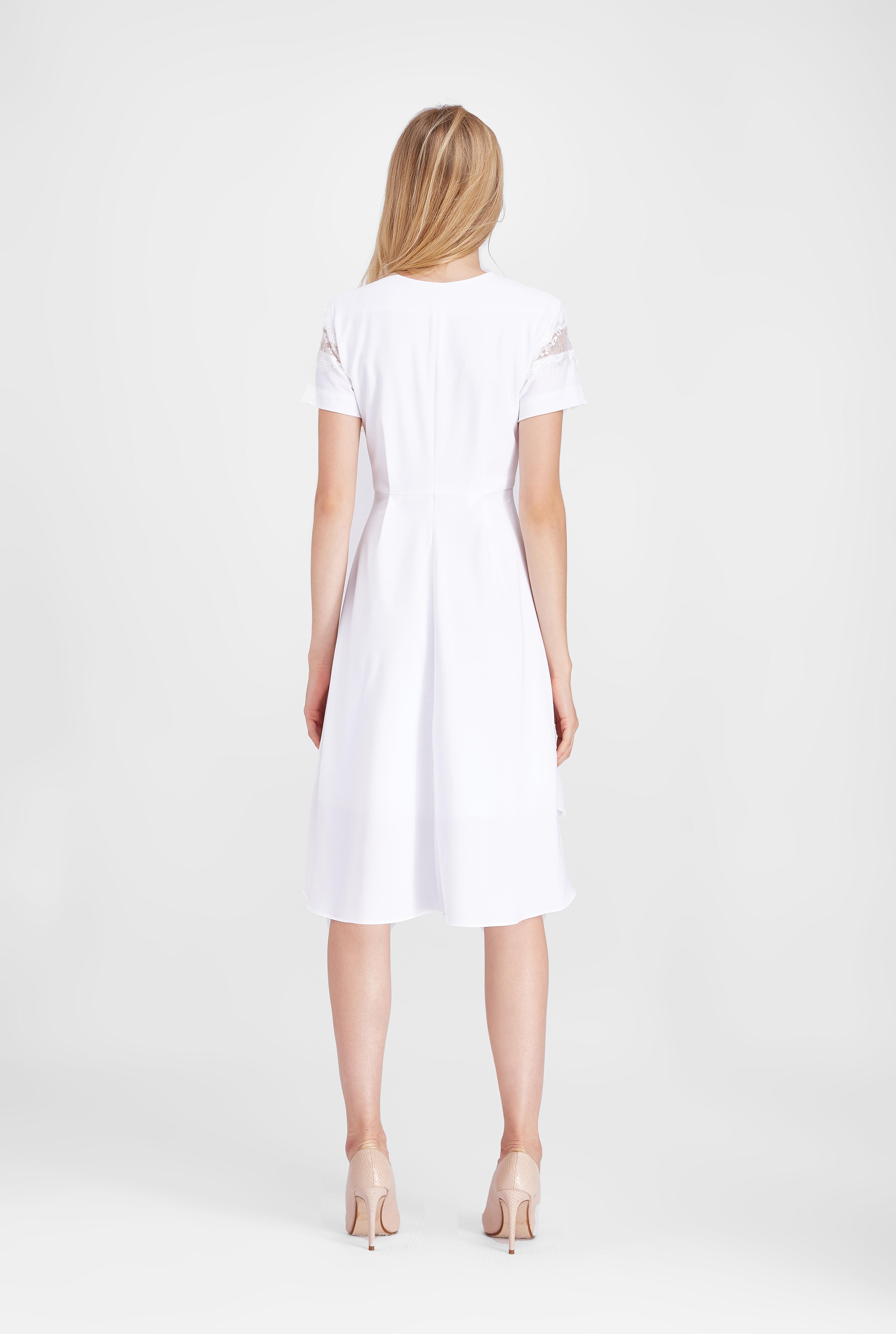 Đầm công sở ren dây kéo dn002