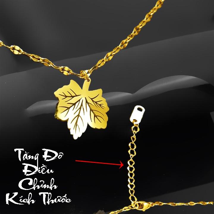 Dây chuyền nữ titan cao cấp lá phong siêu đẹp, bền màu, chuẩn thời trang