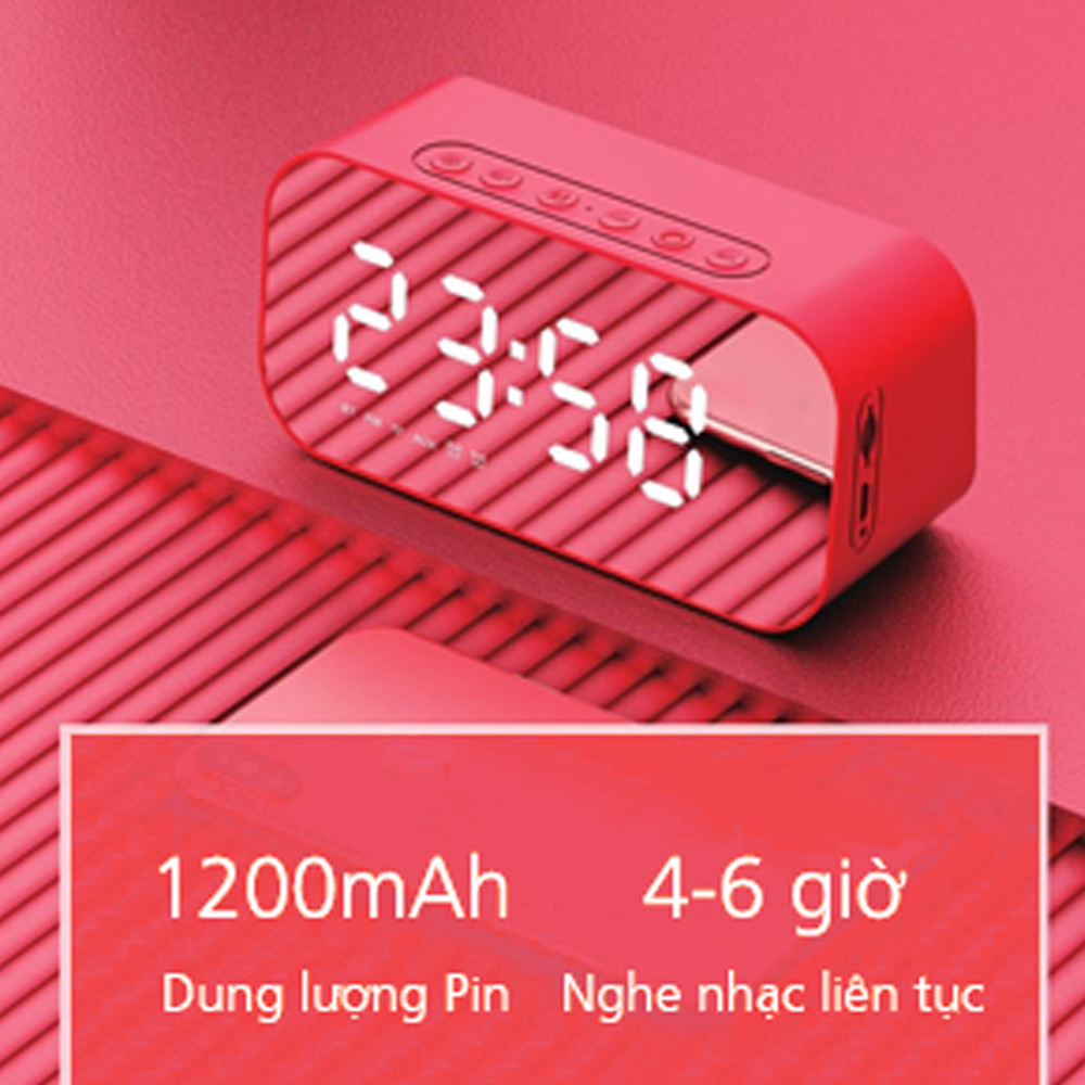 Loa Bluetooth Mặt Gương Kiêm Đồng Hồ Báo Thức HAVIT M3 PLUS (Nghe nhạc USB, thẻ TF, Kết nối Bluetooth 4.2, AUX 3.5 Nghe FM, Báo thức, nhiệt độ) - Hàng chính hãng