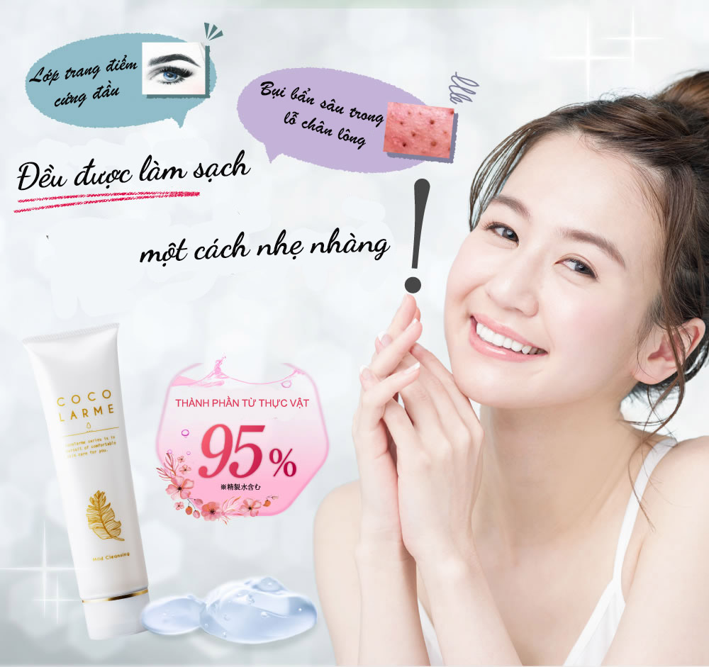 Gel Rửa Mặt + Tẩy Trang Dịu Nhẹ Dành Cho Da Nhạy Cảm Cocolarme Mild Cleansing (120g)