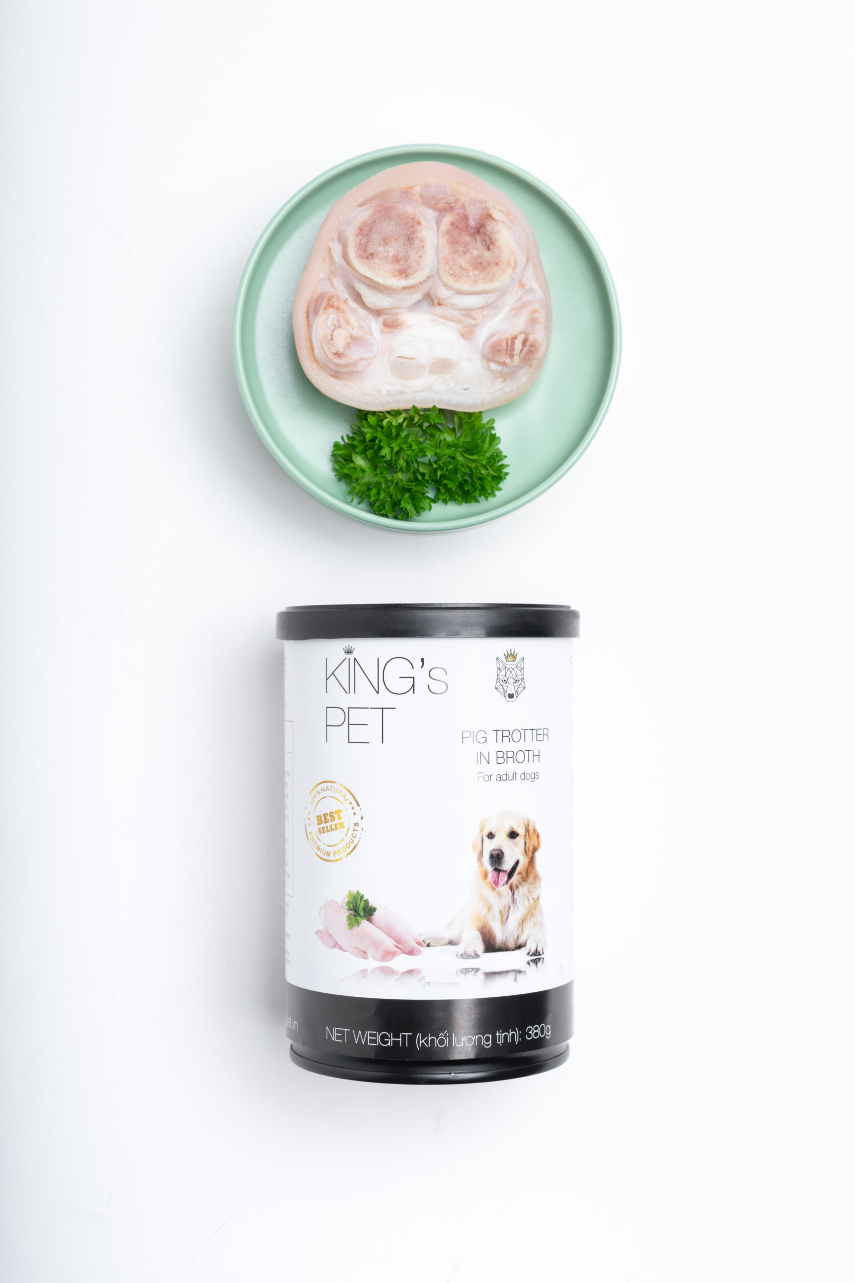 PATE HỖN HỢP GIÒ HEO HẦM KING’S PET LON 380G THỨC ĂN CHO CHÓ MÈO