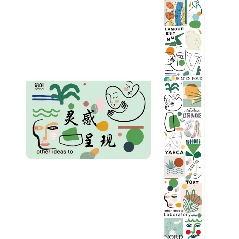 Dây washi stickers 35cm minimalist art dùng để trang trí