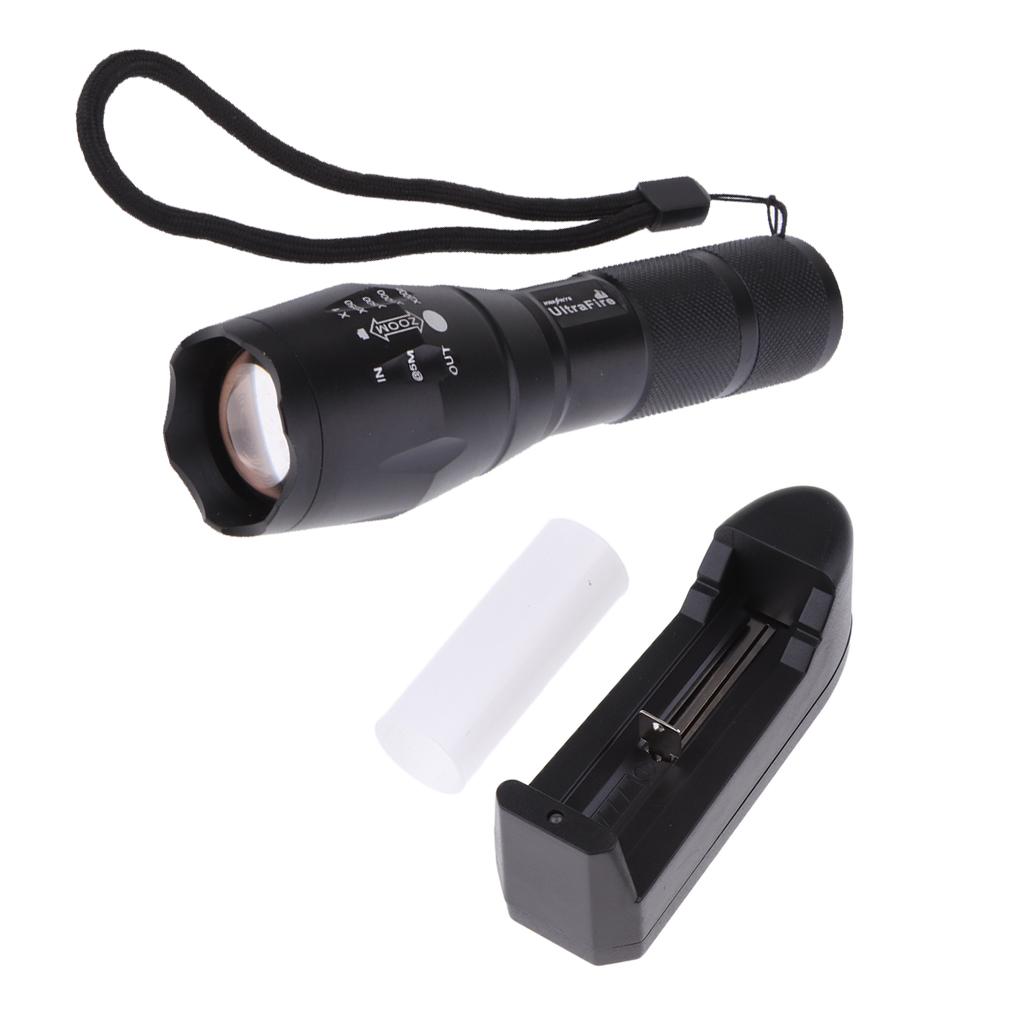 Portable Handheld LED Flashlight with Adjustable Focus Lamp for Camping