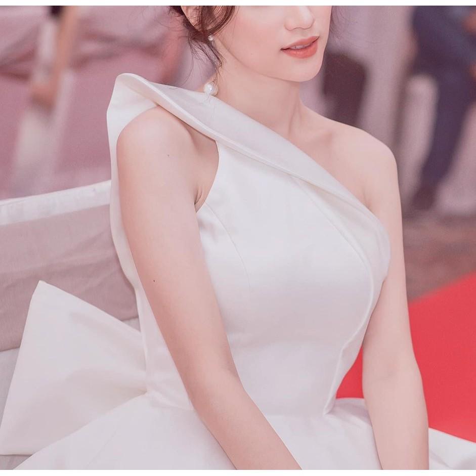 ĐẦM TIỆC LỆCH VAI NƠ LƯNG HỒNG - DA2409