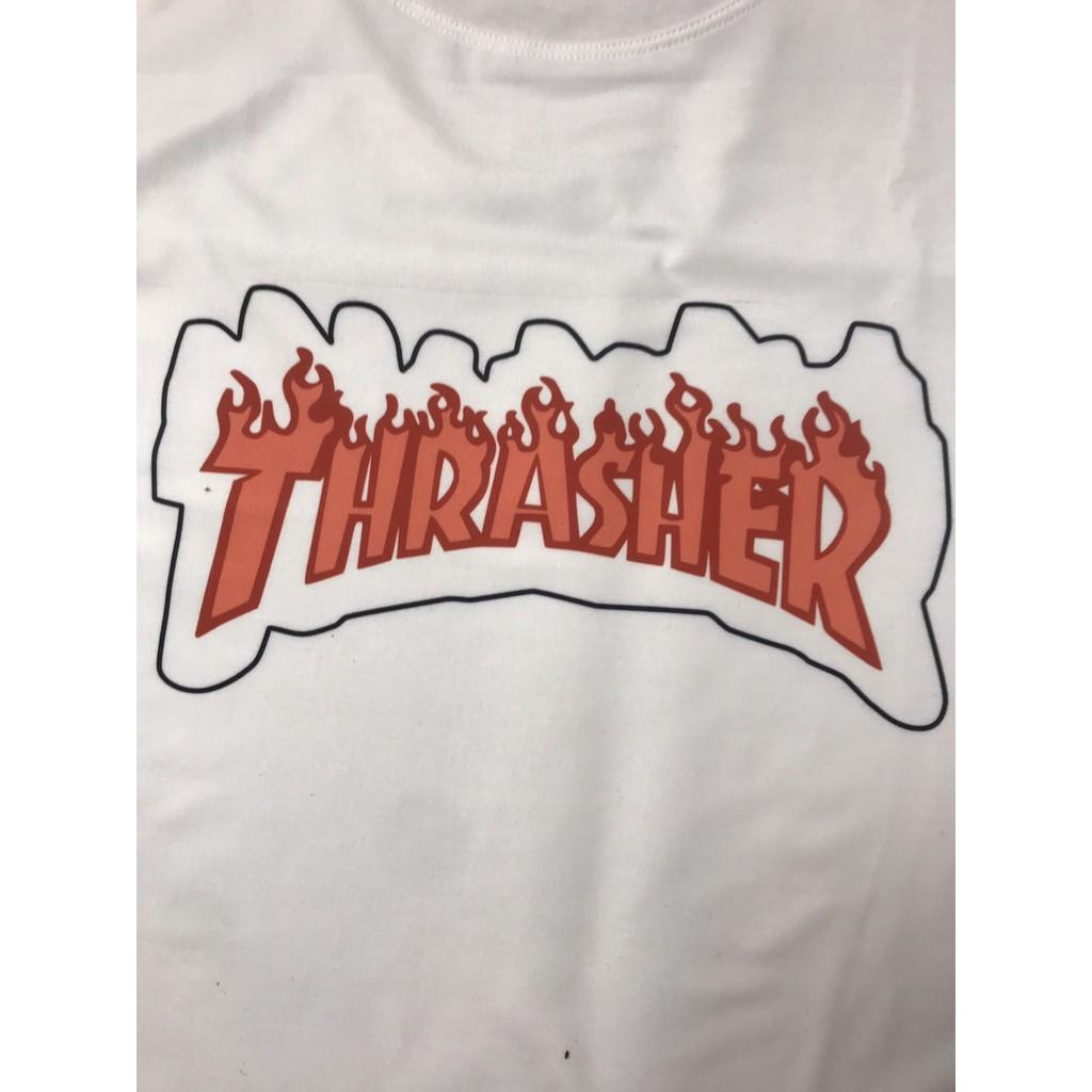 Áo Thun Unisex Form Rộng Tay Lỡ In Hình THRASHER
