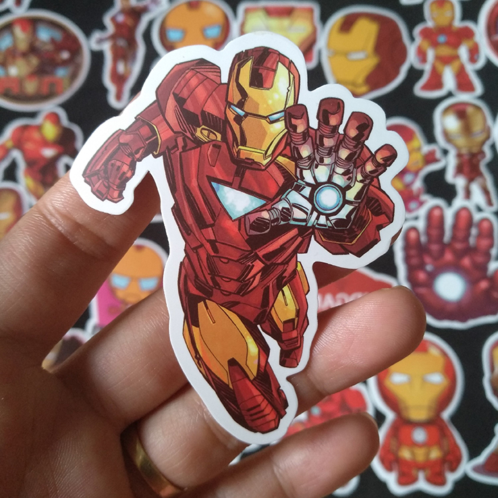 Bộ Sticker dán cao cấp chủ đề IRON MAN - NGƯỜI SẮT - Dùng dán Xe, dán mũ bảo hiểm, dán Laptop