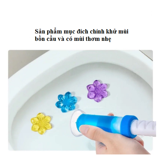 (Được chọn mùi) Gel thơm khử mùi diệt khuẩn toilet, Gel dính bồn cầu làm sạch lavabo dạng thạch hình bông hoa có 6 mùi thơm dễ chịu cho nhà vệ sinh