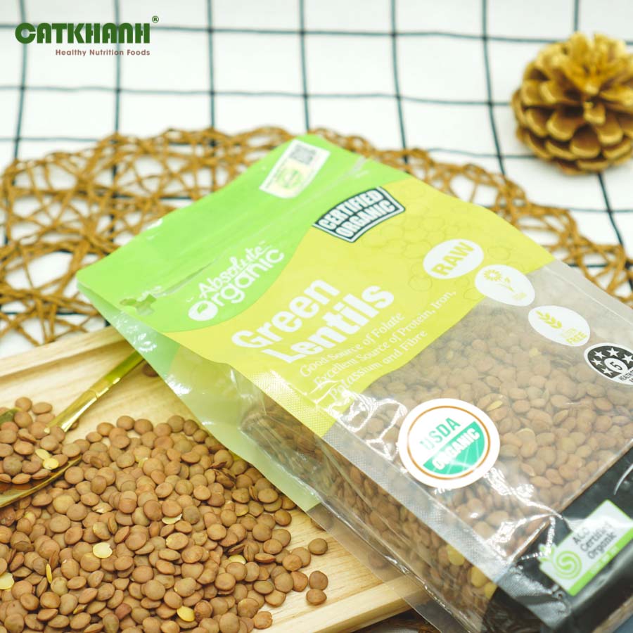 Đậu lăng xanh Green Lentils Absolute Organic  túi 400g