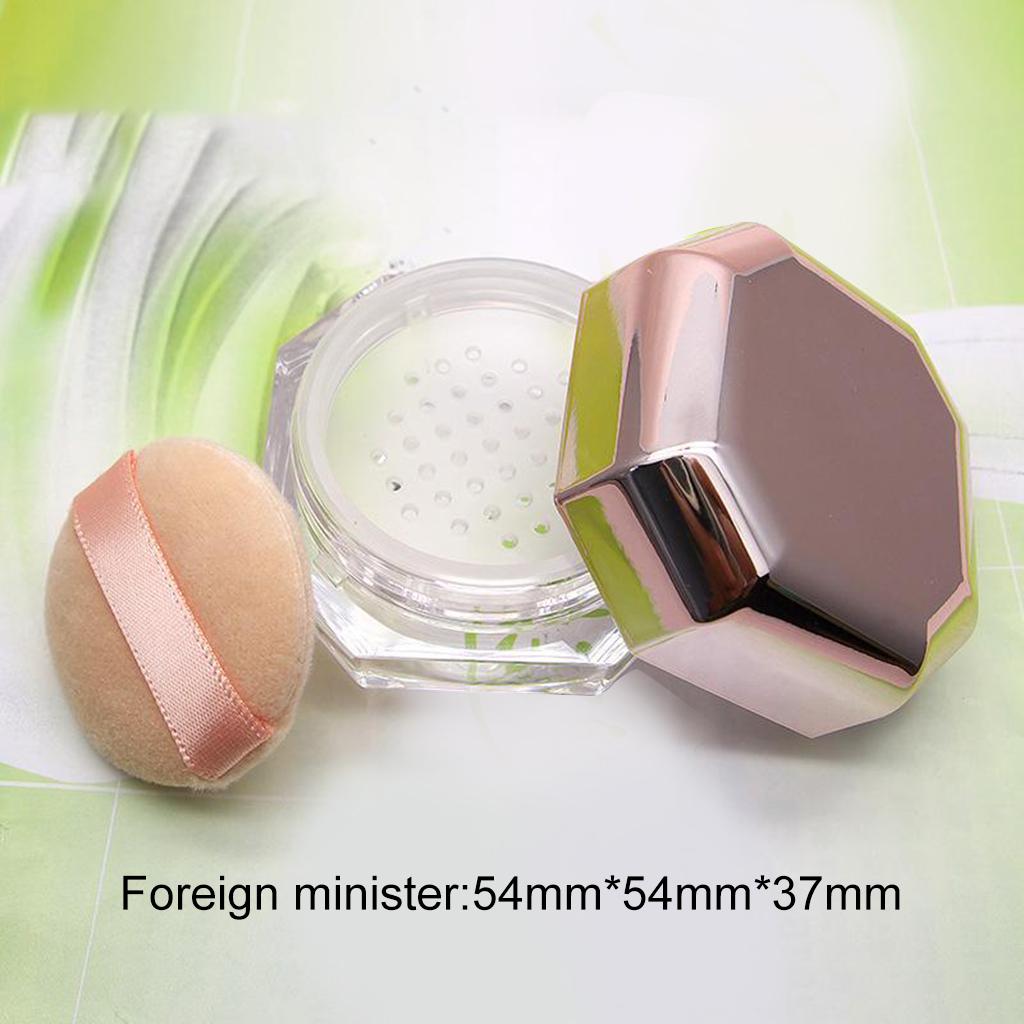 Capacity 8 ML 0.28 OZ Empty Reusable Plastic Loose Powder Compact Container DIY Makeup Powder Case with Sponge Powder Puff,and Sifter