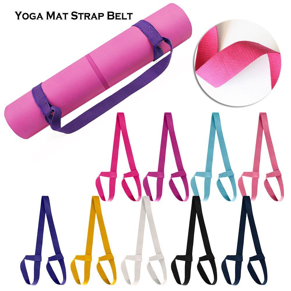 Chất lượng cao Yoga Mat Dây đeo dây đeo có thể điều chỉnh đôi vai thể thao mang dây đai tập thể dục kéo dài dây đai yoga đàn hồi Yoga Color: Black