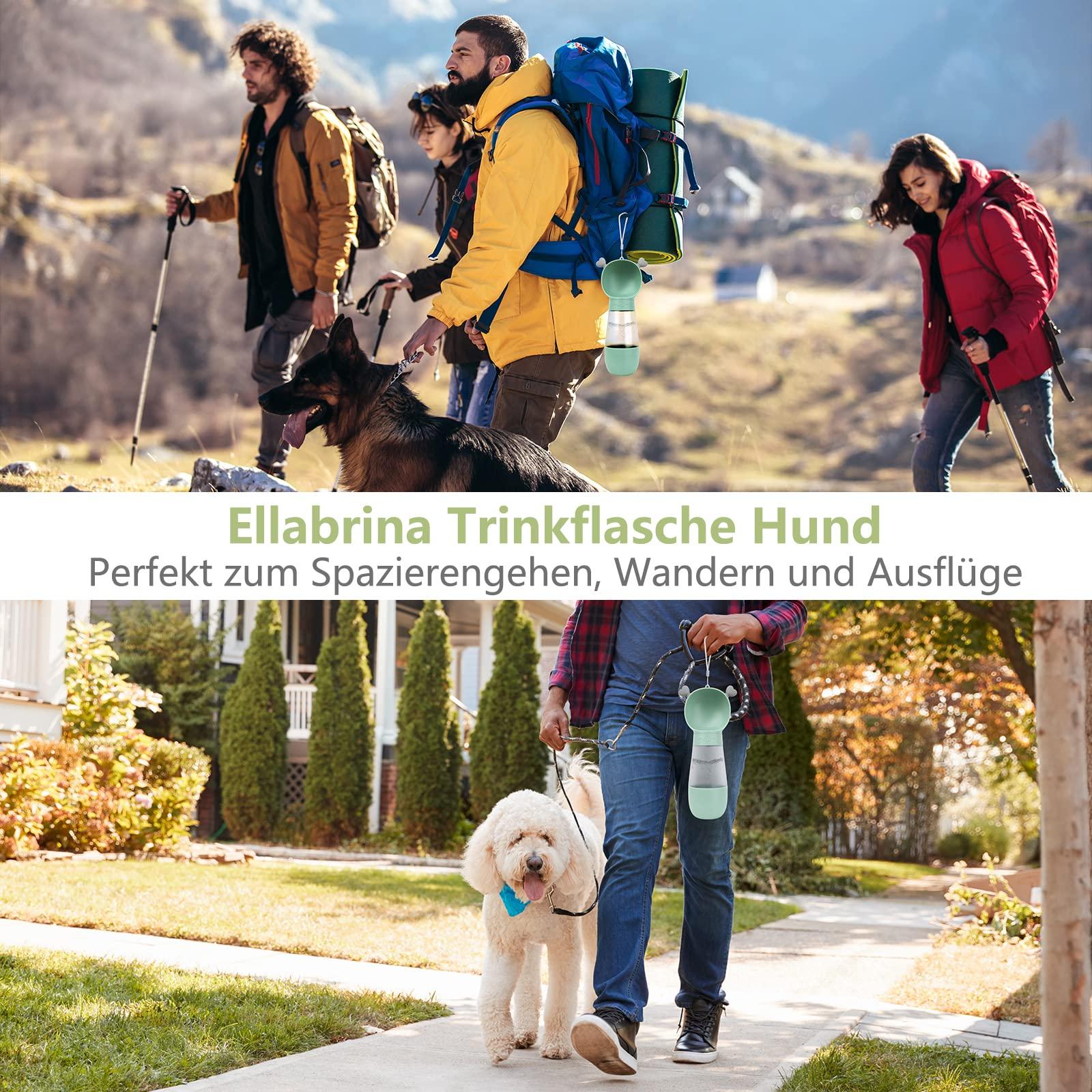 Chó uống chai 550ml, chai nước di động 350ml với 200 ml cốc thức ăn cho chó khi đang di chuyển, bộ phân phối nước chó con đi bộ đường dài đa chức năng ở ngoài trời, màu xanh lá cây du lịch