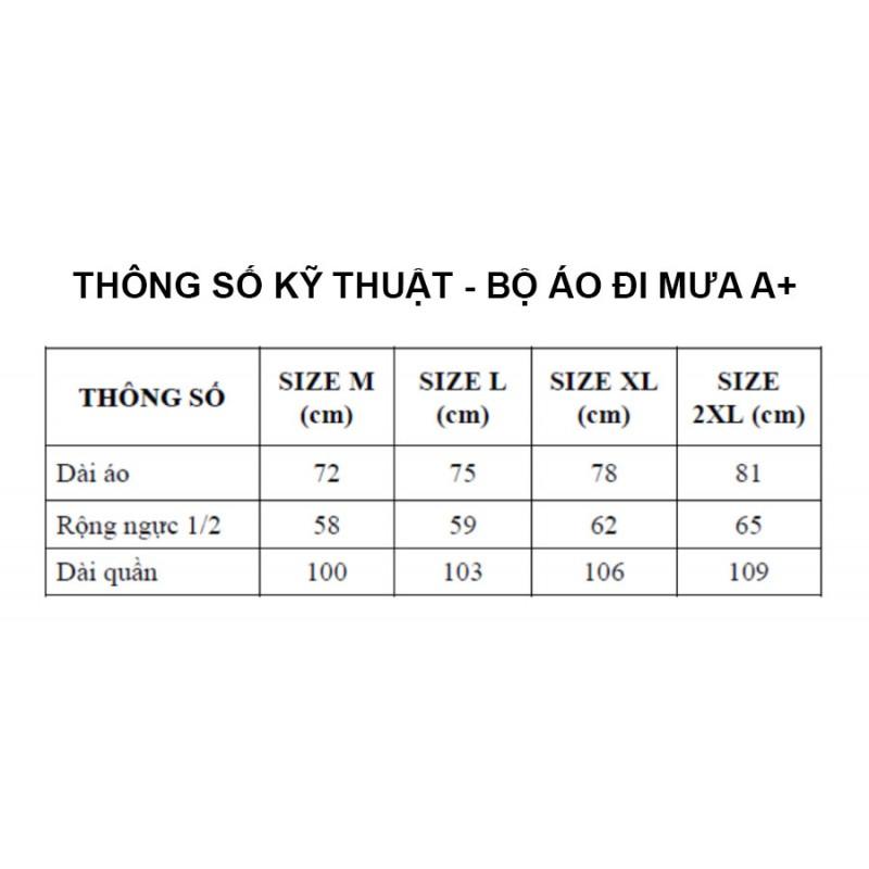 Bộ Áo Mưa Chính Hãng Rando A+, Không Co Dãn, Không Thấm Uớt